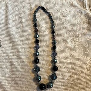 Chic Black and Silver Beaded Necklace
